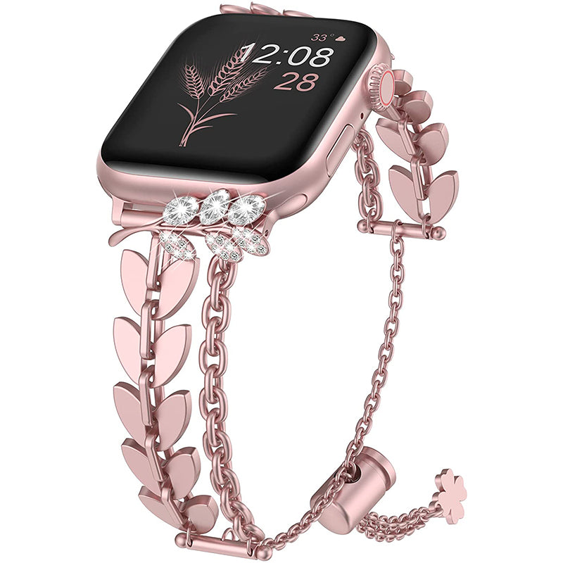 Apple Watch Bands  Women Dressy Charms Metal Strap for iWatch