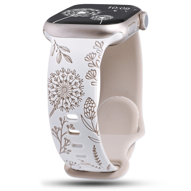 Wearlizer Floral Engraved Band Compatible with Apple Watch Bands 41mm