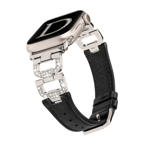 Wearlizer Leather Band Compatible with Apple Watch Band Women 42mm 44mm  45mm 49mm(Ultra), Dressy Leather Strap with D-Shape Metal Buckle for iWatch  Bands Series 8 SE 7 6 5 4 3 2 1 