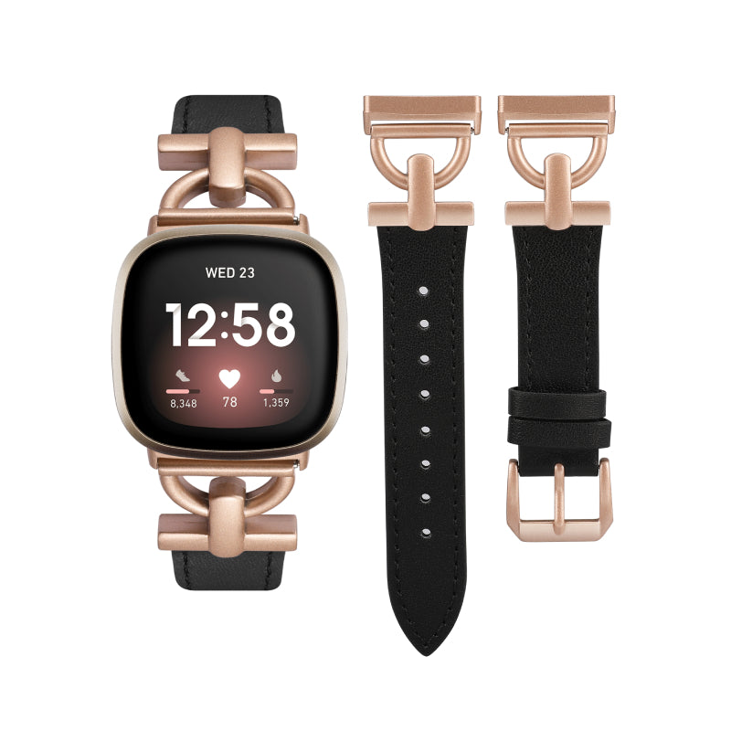 Wearlizer Leather Band Compatible with Fitbit Sense 2 Bands Versa 4 Ba