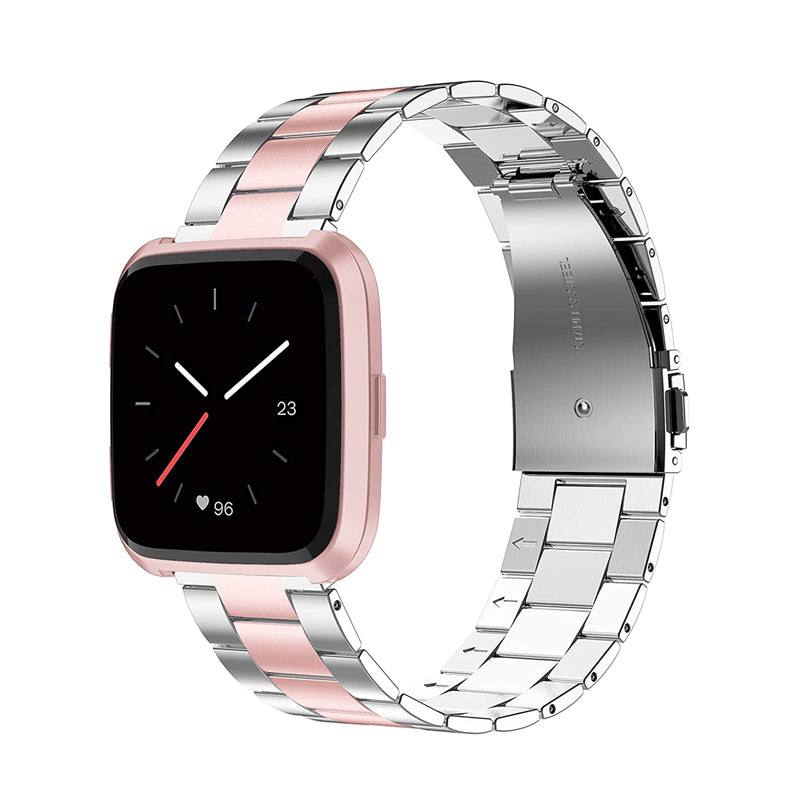 Stainless steel fitbit versa band online